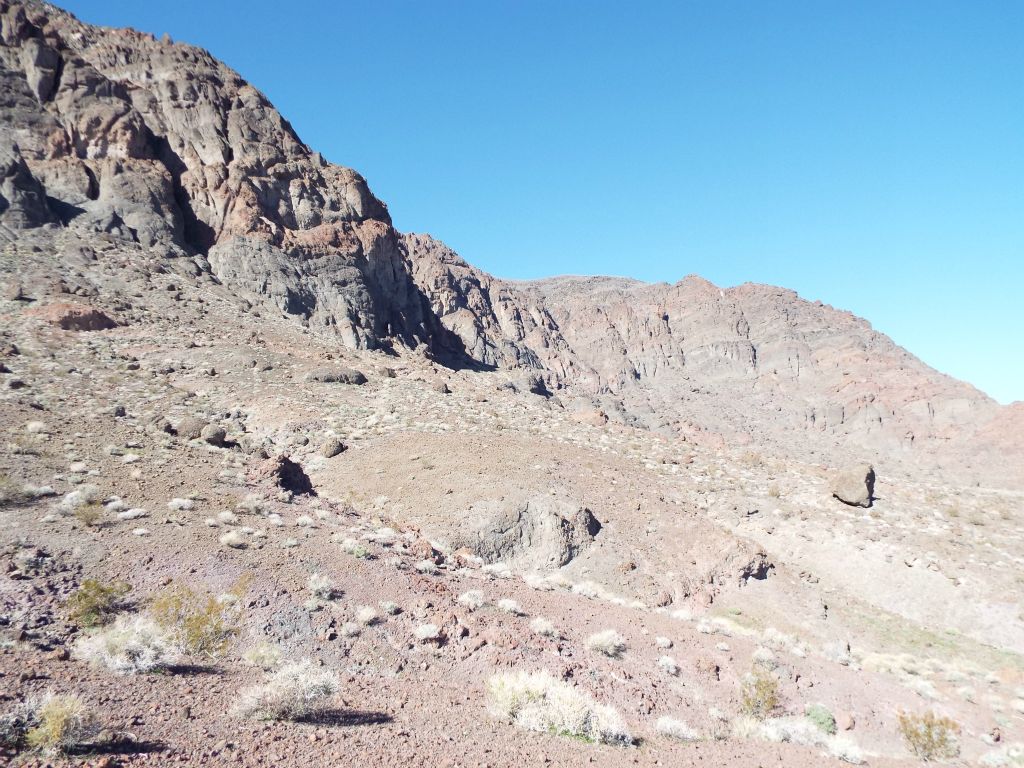 Looking to the right at the long ridge which extends from the summit:
