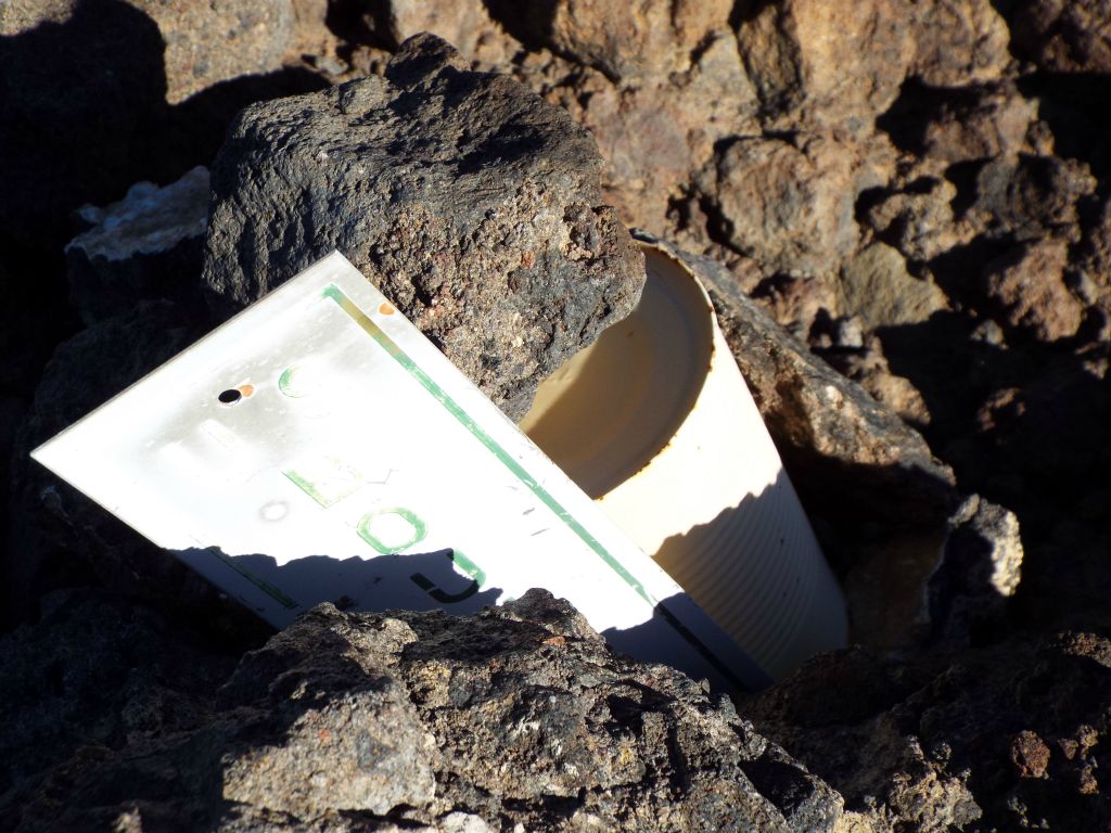 There was a small tin can buried in some rocks which held the summit registry: