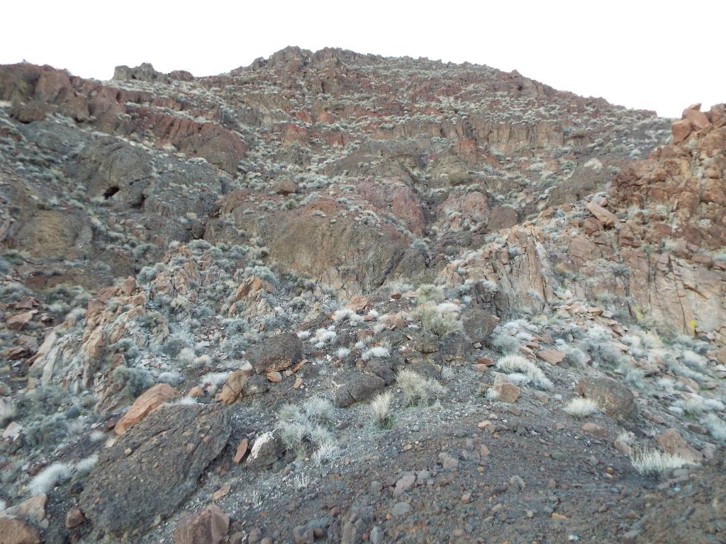 The Standard Ridge Route requires hikers to scramble down (and/or up) the terrain seen here behind us: