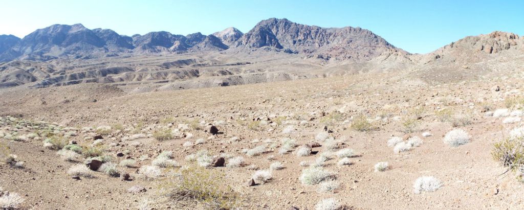 Panoramic of the Sugarloaf Peak Front Face Route with first view of Sugarloaf Peak: