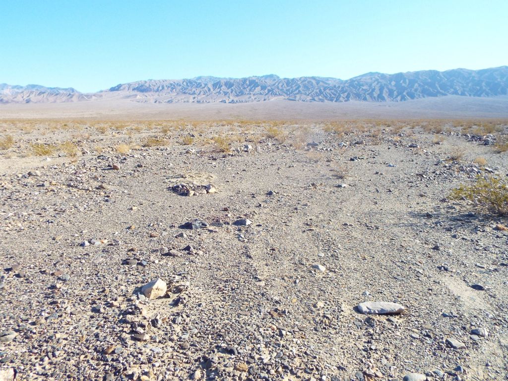 From our parking area at the junction of East Minietta Road and East Side Panamint Valley Road, the edge of the Panamints looks quite far away: