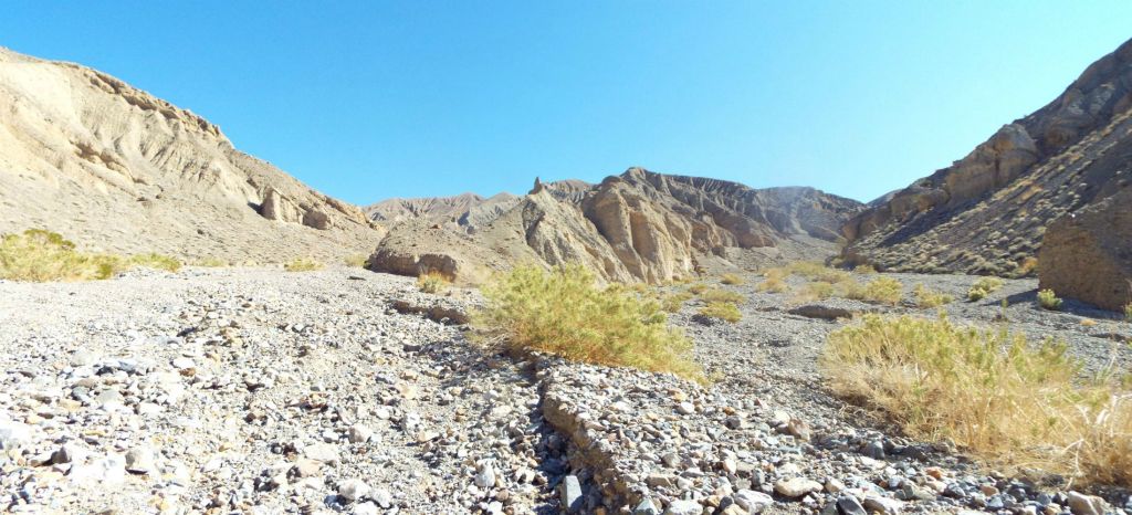 Panoramic showing the major junction near the beginning of Teddy Bear Canyon:
