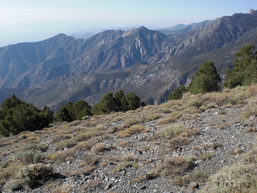 The long ridge in the distance comes down to the east off of Telescope Peak and separates Hanaupah Canyon from Starvation Canyon (located behind it):