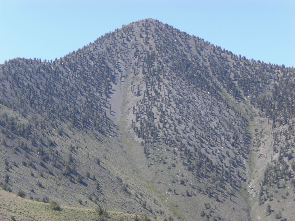 Zooming in on the impressive northern face and summit of Telescope Peak: