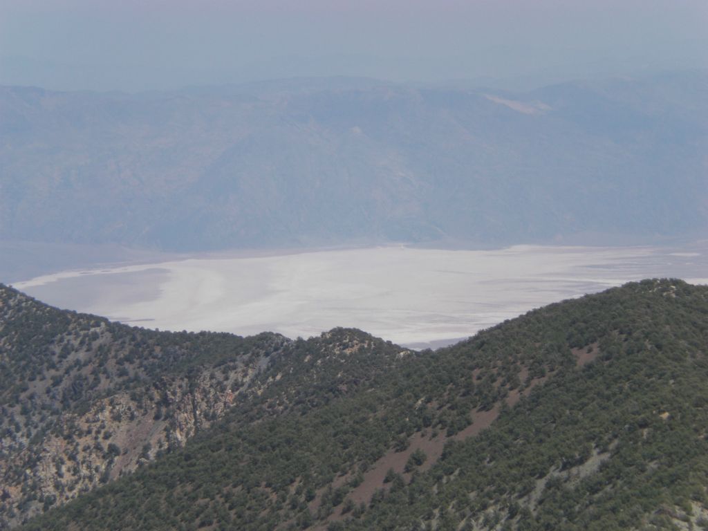 Zooming in directly on Badwater across the valley.  Tourists probably aren't spending much time there this time of year: