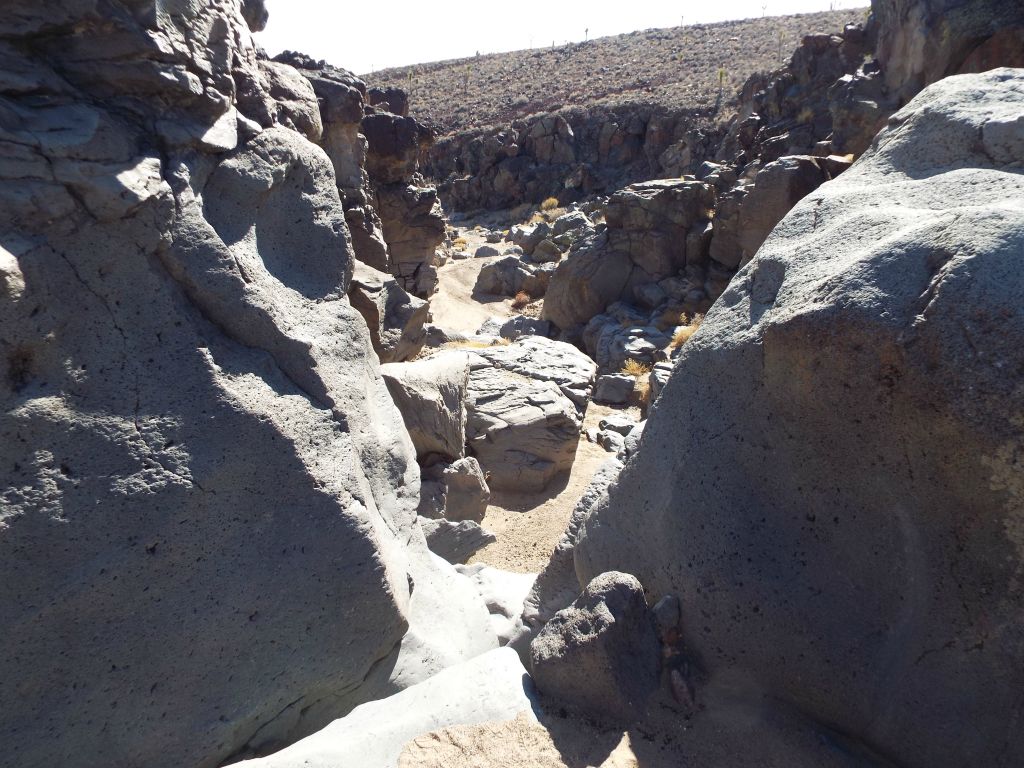 There are dry cascades and minor dry falls as the canyon begins to take shape: