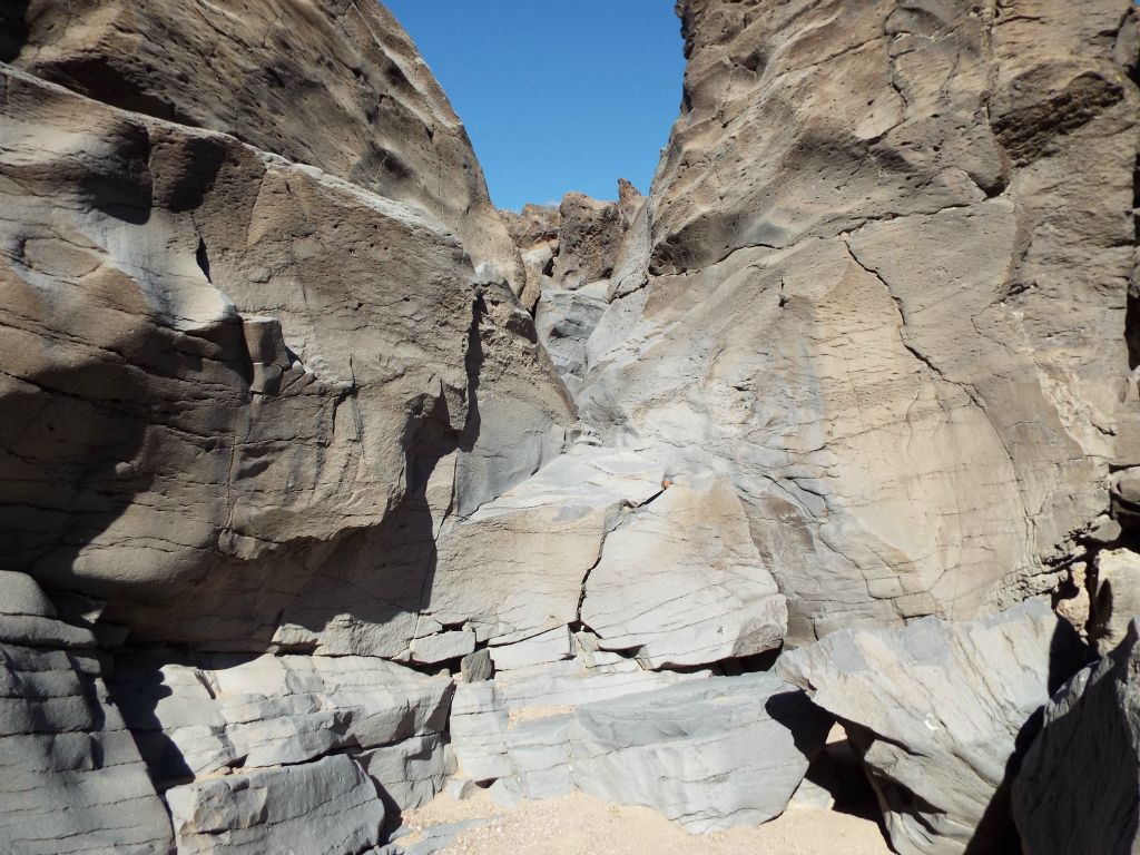 Check out how water has sculpted this dry cascade area: