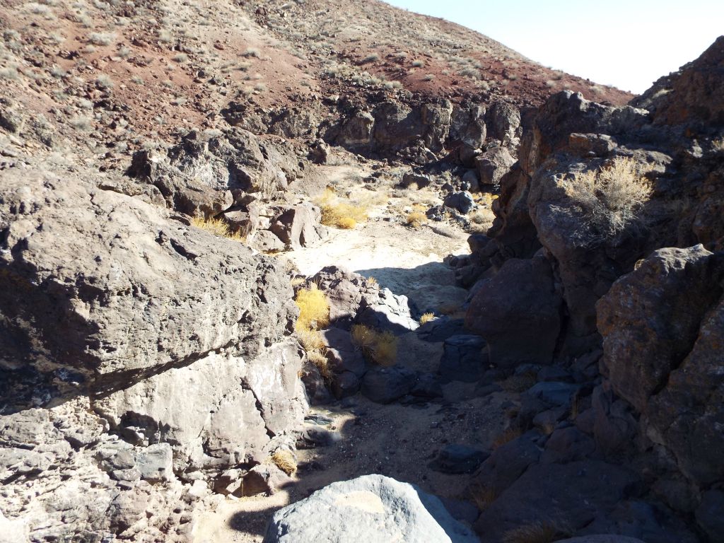 There remained a very narrow passage to hike through as we continued descending: