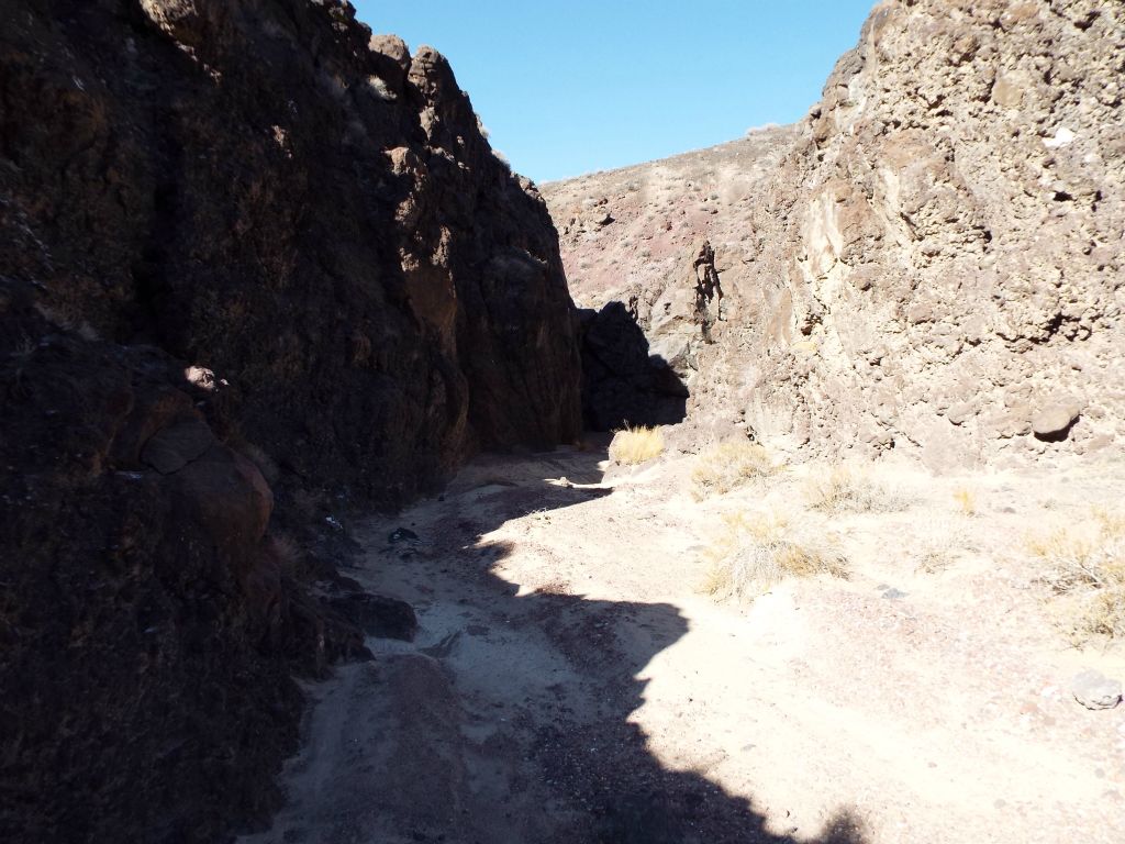 Once safely back in the canyon, we looked back up at what we had bypassed: