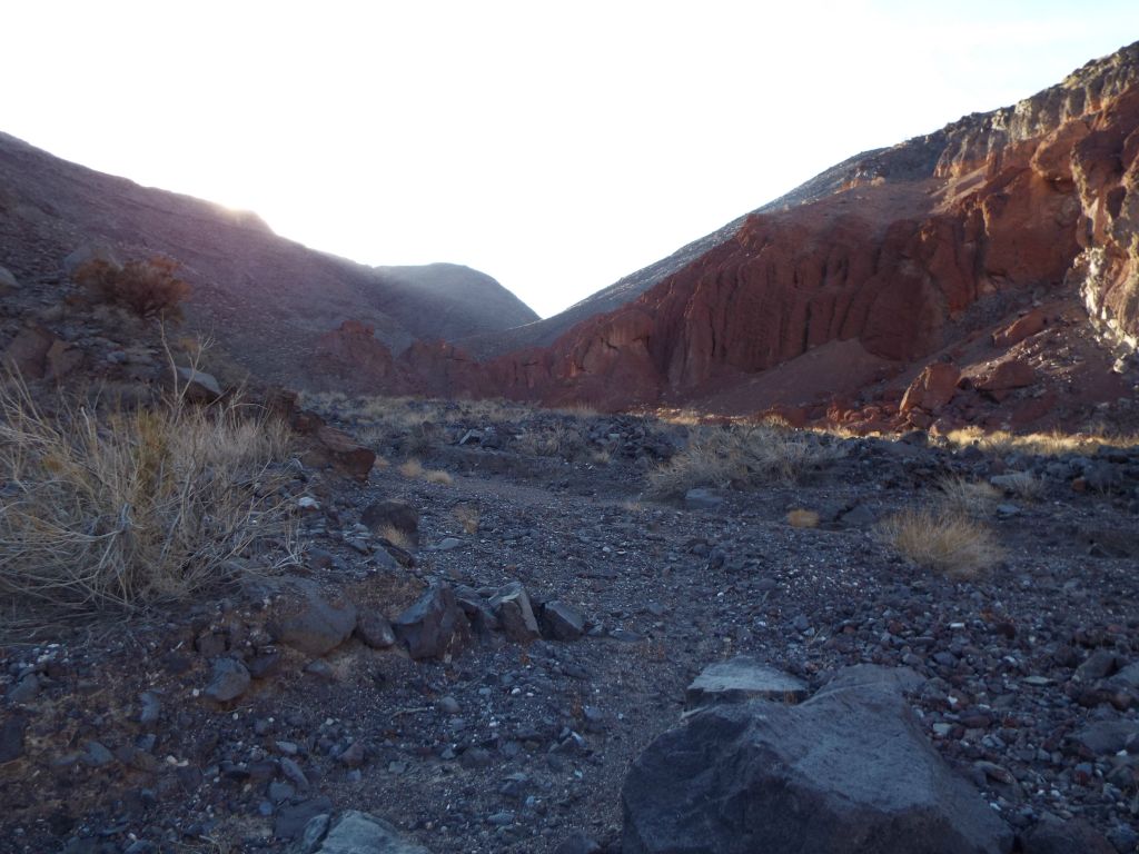 Reaching the junction with Lee Wash's Main Side Canyon.  This is the view looking up the side canyon: