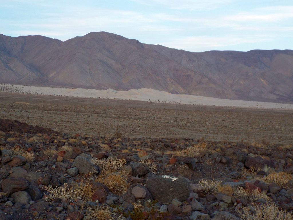 Sunlight was already gone from the landscape as we snapped the next two photos of the Panamint Dunes: