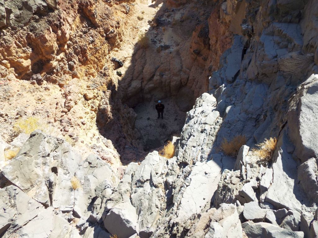 After I successfully climbed down, Josh took this picture of me down in the plunge pool: