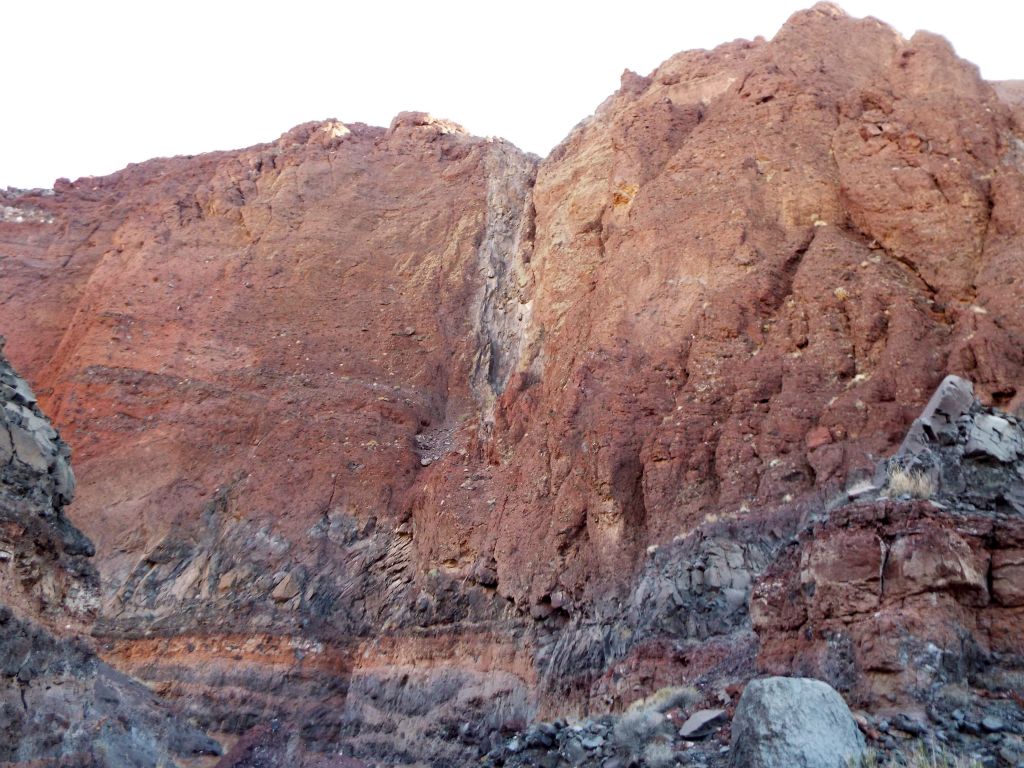 An impressive polished dry fall came into view high above the canyon: