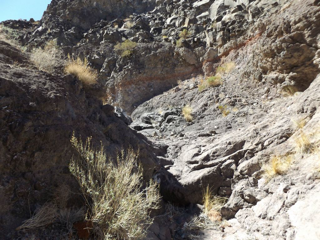 Climbing through some dry cascades in the narrows: