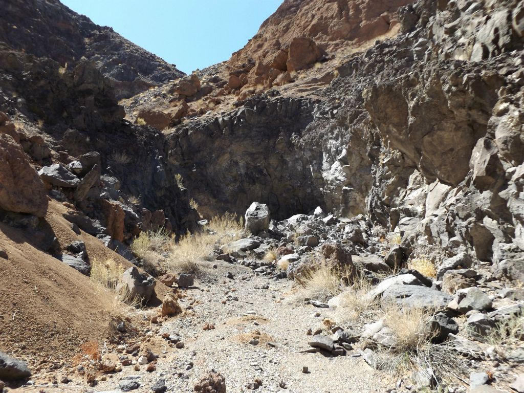 A sharp narrow bend in the canyon up ahead: