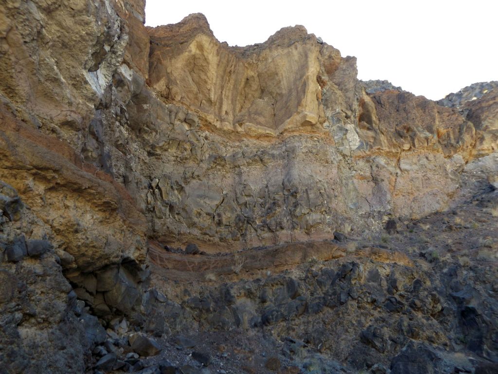 Really interesting shapes high up on the canyon wall:
