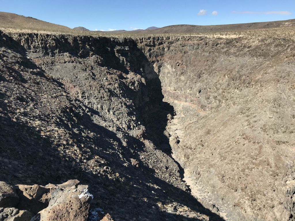 A nice view showing the inaccessible portion of upper canyon in between the 1st major dry fall and 2nd major dry fall.  It does look like there might be a possible advanced bypass route on the right side, but it's such a short portion of canyon that I did not attempt it: