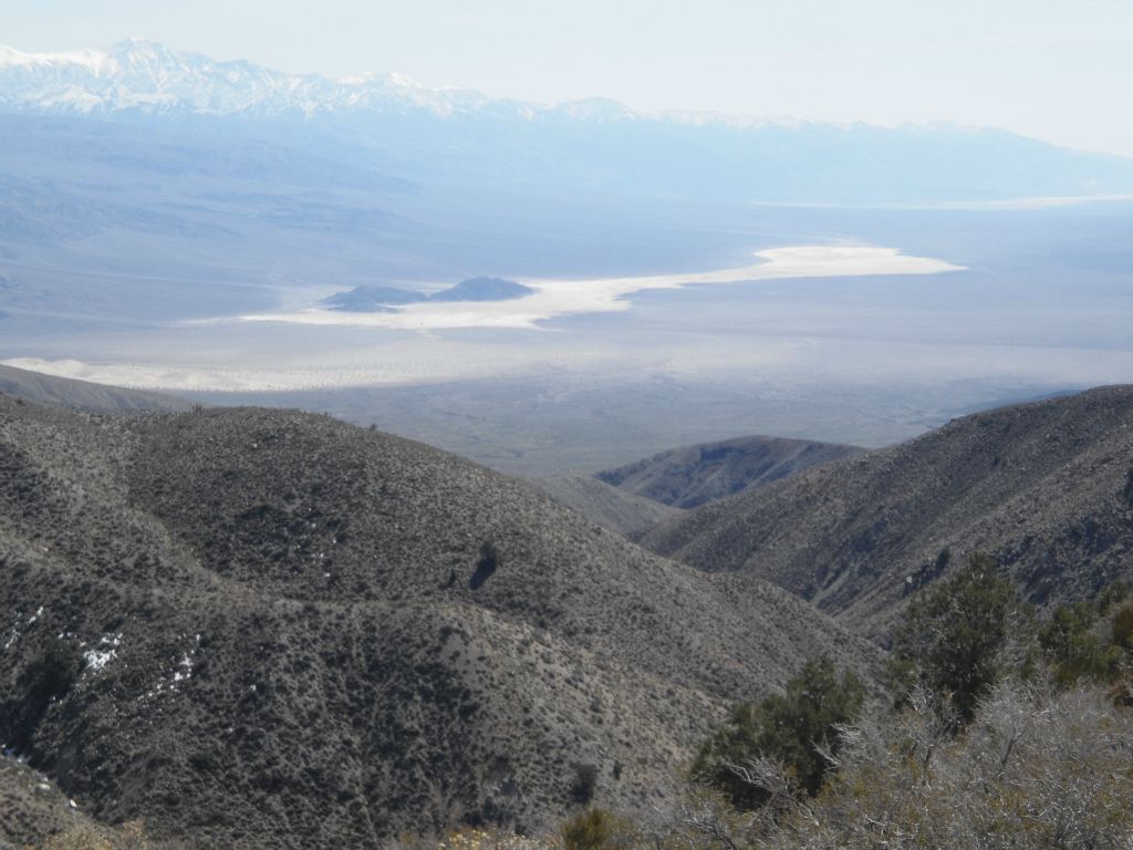 View down Mill Canyon from South Pass toward Lake Hill and Panamint Dry Lake: