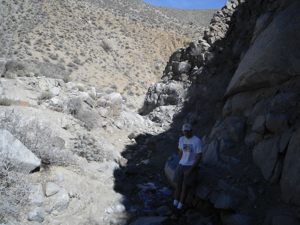This rock wall provided a little bit of shade for a break: