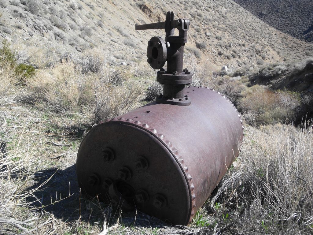 Check out this massive pump/tank from mining efforts left behind: