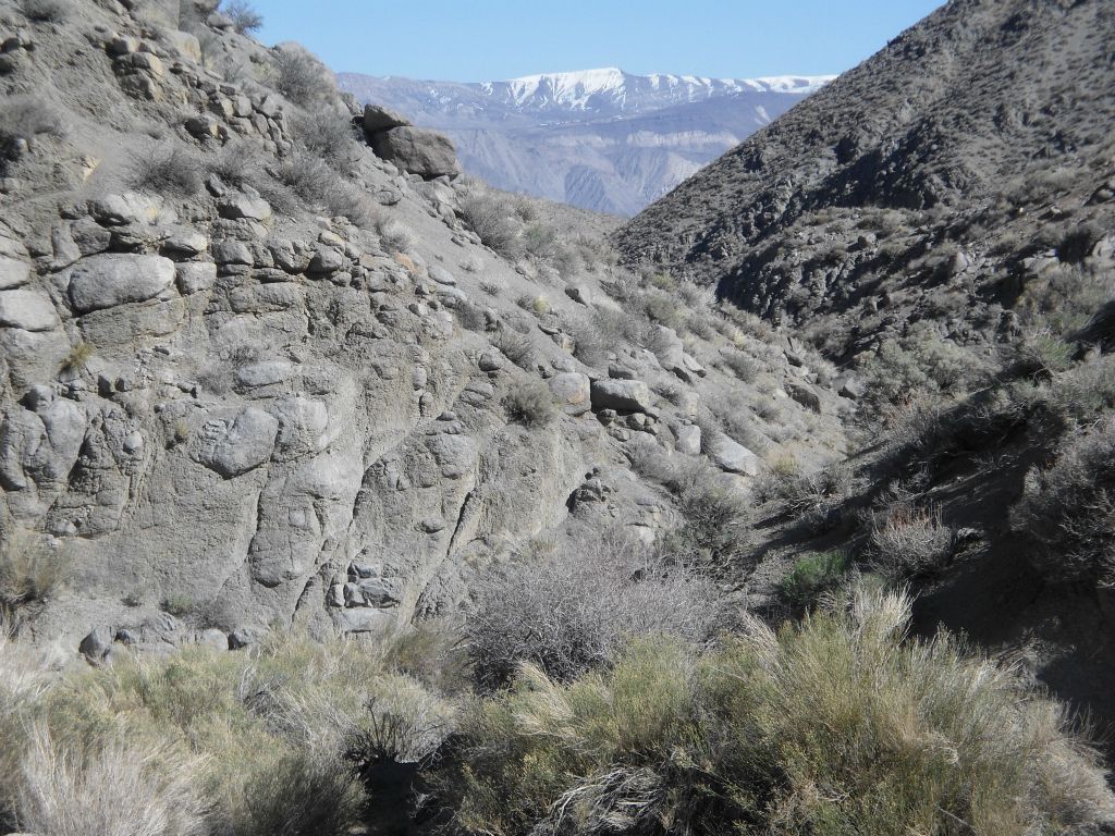 The complexion of the canyon starts to change dramatically beyond the mill site ruins, as seen in the next two photos: