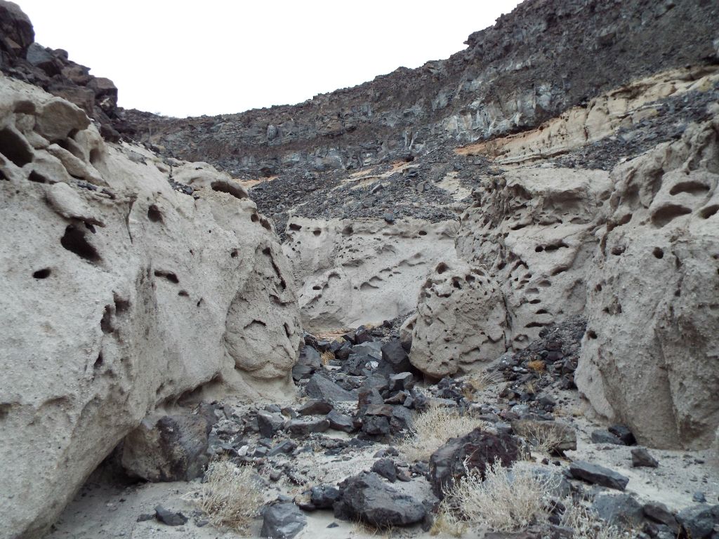 Heading back up the canyon to see what we had missed while walking high above: