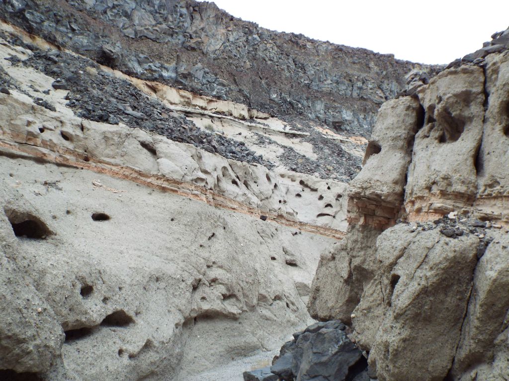 View looking back from the dry fall as we prepared to head back down canyon: