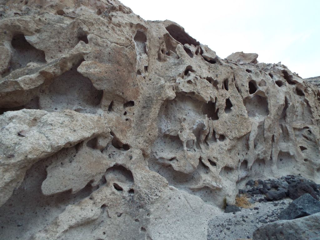 Contrast this canyon wall in your mind to the canyon walls of Marble Canyon or Mosaic Canyon.  True polar opposites: