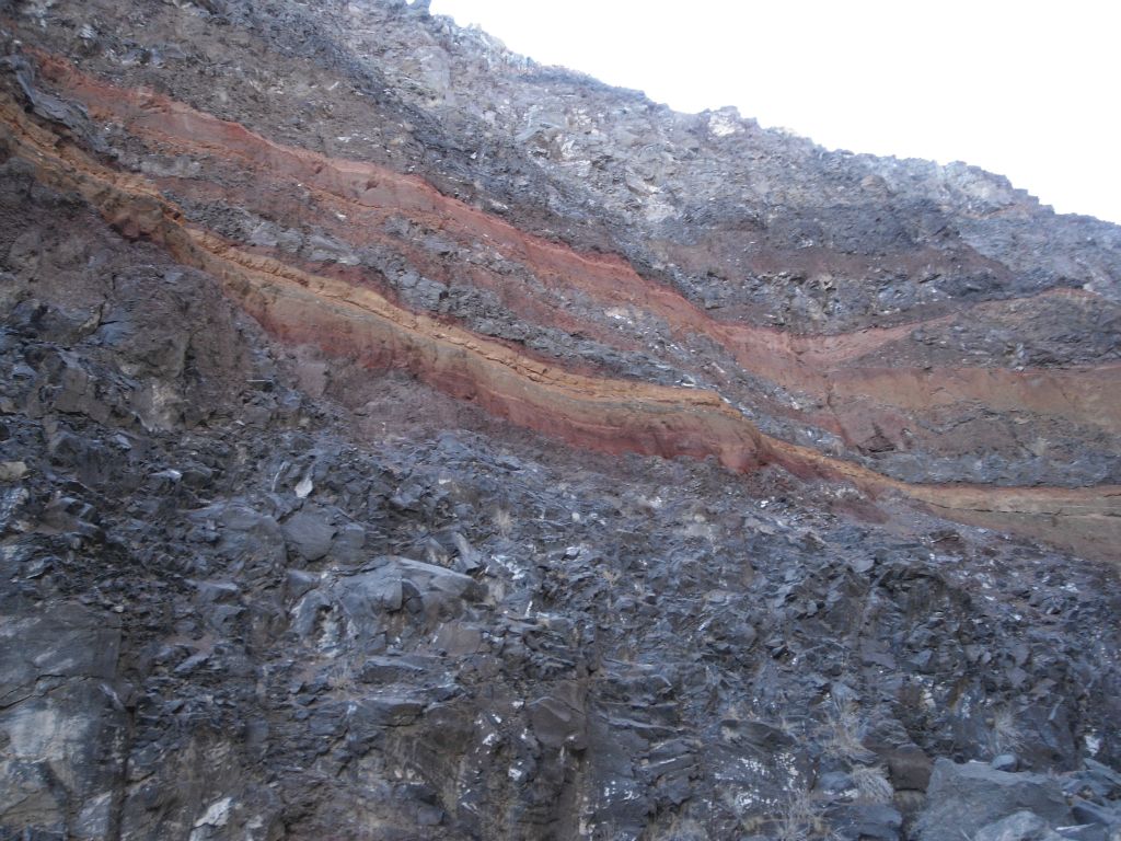 Looking high up the colorful canyon walls:
