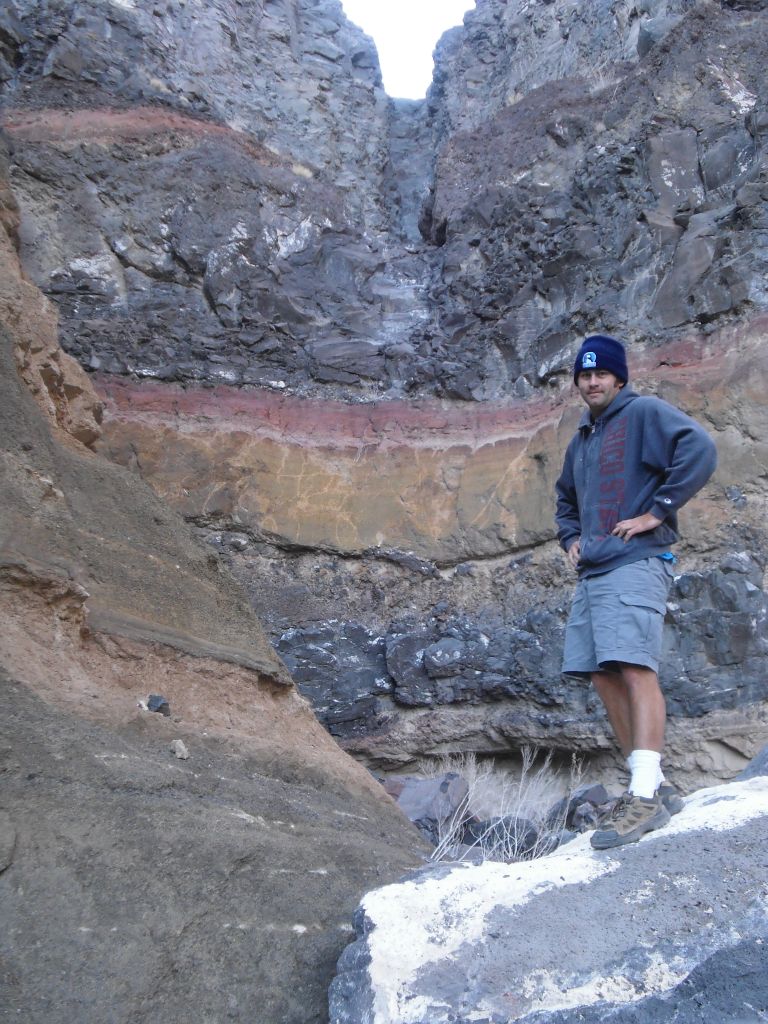 Steve pictured with both the 2nd and 3rd dry falls.  The 3rd dry fall is 90 feet tall: