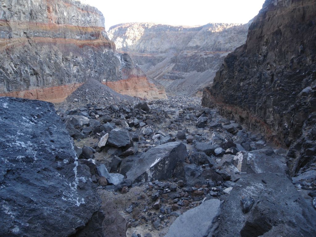 The view looking back down canyon from the base of the 3rd major dry fall.  How many canyoneers have stood at this spot in the past and thought this was their private playground up ahead?:
