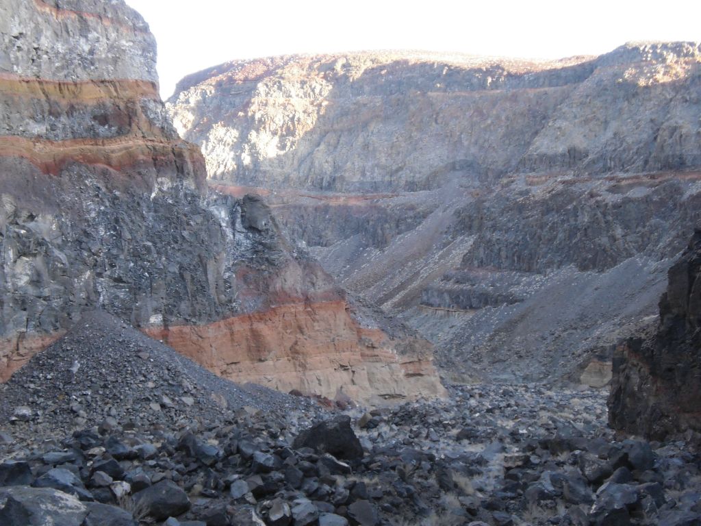 Another magnificent view of Rainbow Canyon.  The location of the parking lot for Father Crowley Vista Point is still out of view: