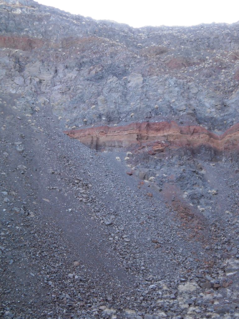As I passed by my bypass route which I had taken down into the middle canyon, I looked back up it.  Basically, I found a way to get from the top center of the picture down and over to the giant landslide of rocks and took that the rest of the way:
