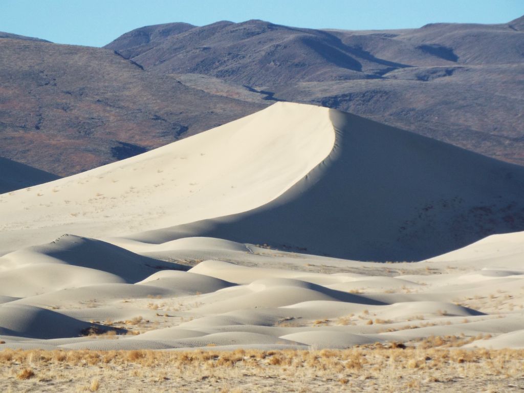 The next two pictures show distant small peaks of sand hills at the far back end of the Eureka Dunes.  We wouldn't be exploring these today but these pictures give a nice look at them:
