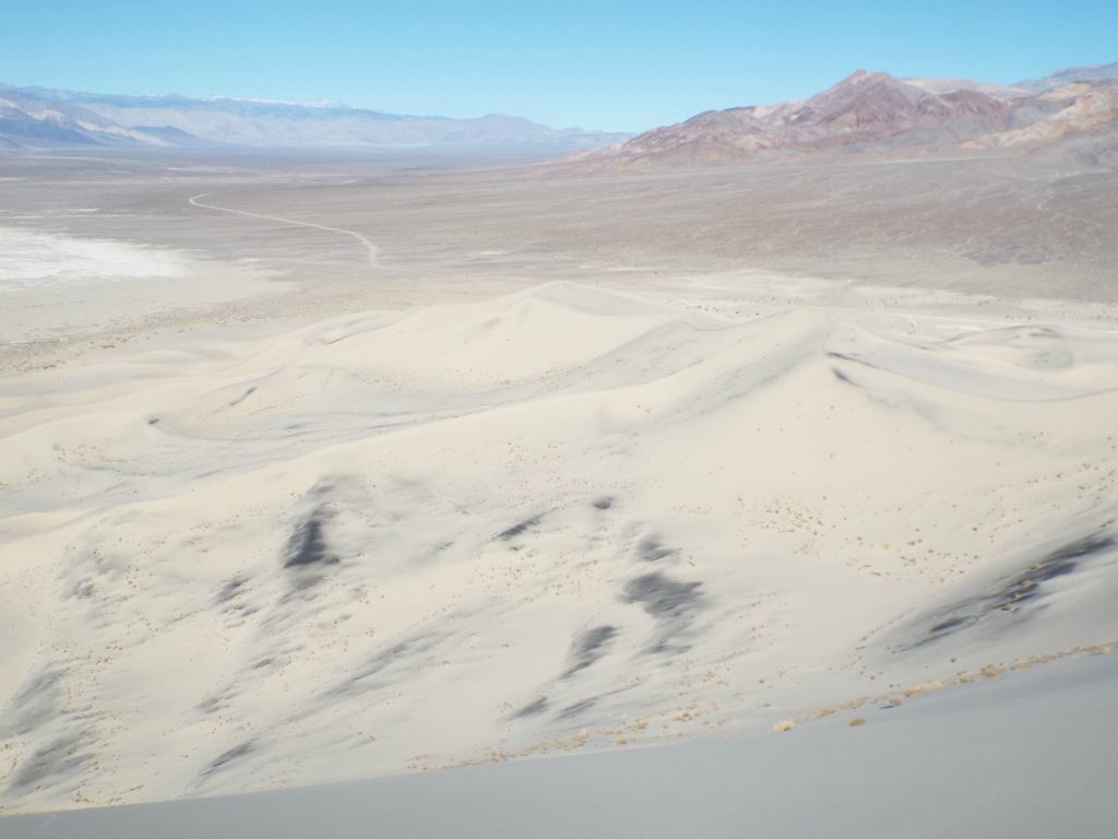 We could now see the South Eureka Valley Road winding for 10 miles away from the dunes:
