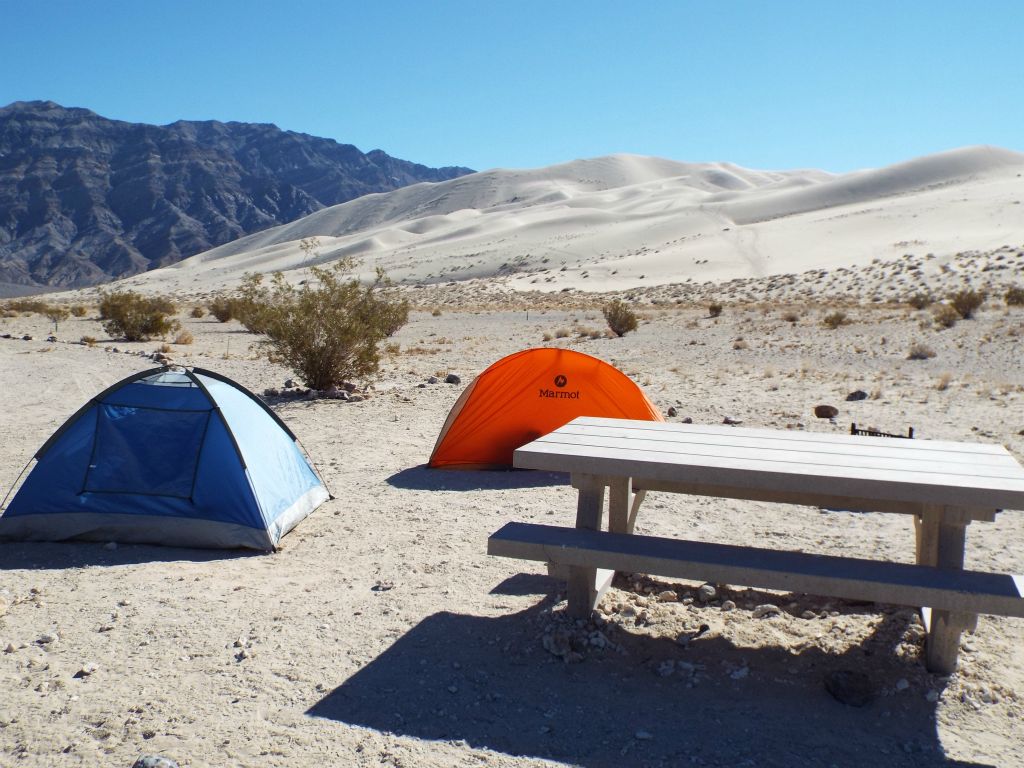 Camping at the Eureka Sand Dunes for two nights in January of 2015 with below freezing temperatures at night but beautiful days: