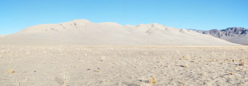 A full panoramic of the front half of the Eureka Dunes as seen when we neared the back half: