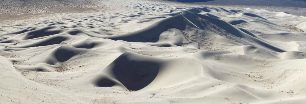 Panoramic showing the back half of the Eureka Sand Dunes: