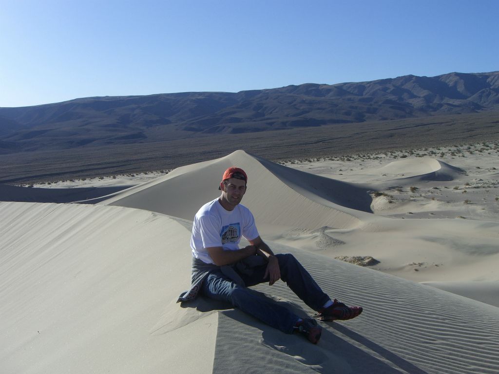 Steve pausing for a break on top of the peak which he chose: