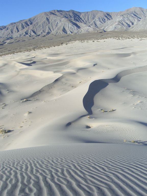 Incredible view down and across the Panamint Dunes: