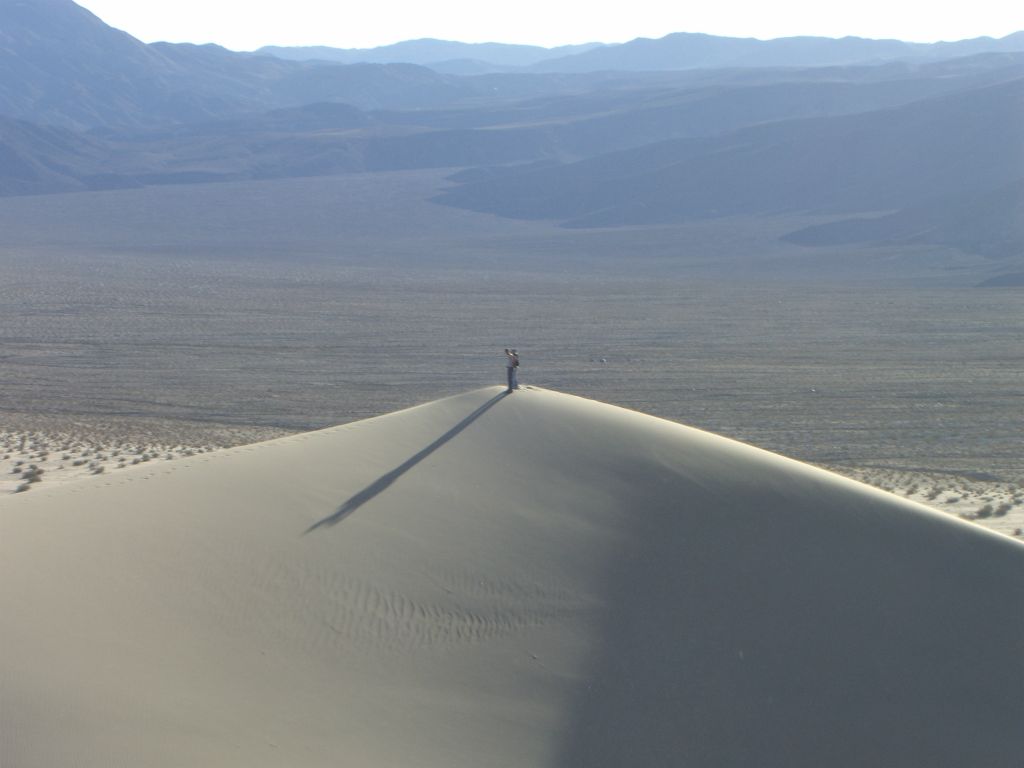Casting a long shadow across the sand: