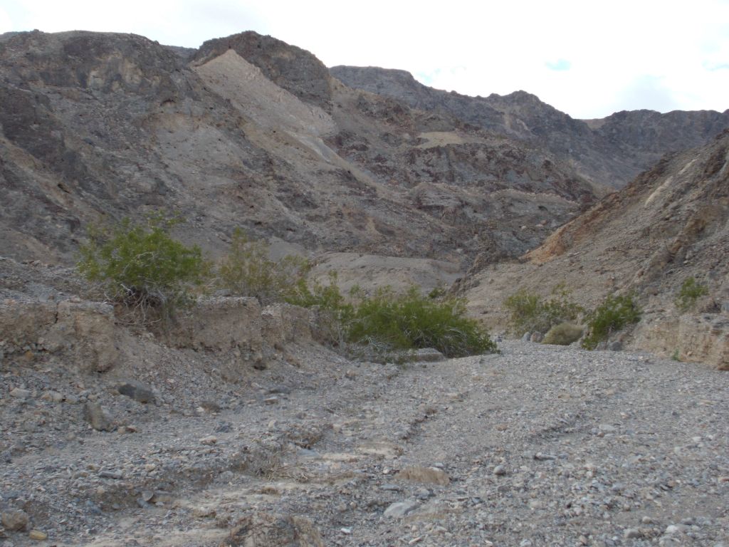 Here we have climbed down the bank off the fan and entered into the wash of Canyon 1: