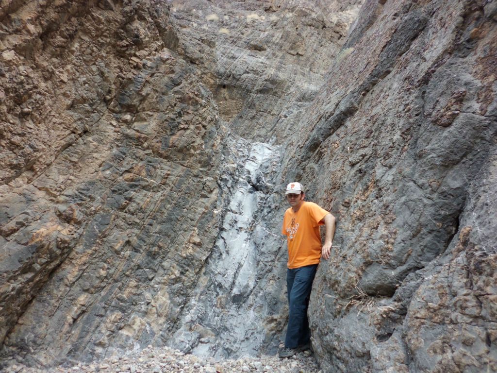 Steve getting a picture next to the 3rd minor dry fall: