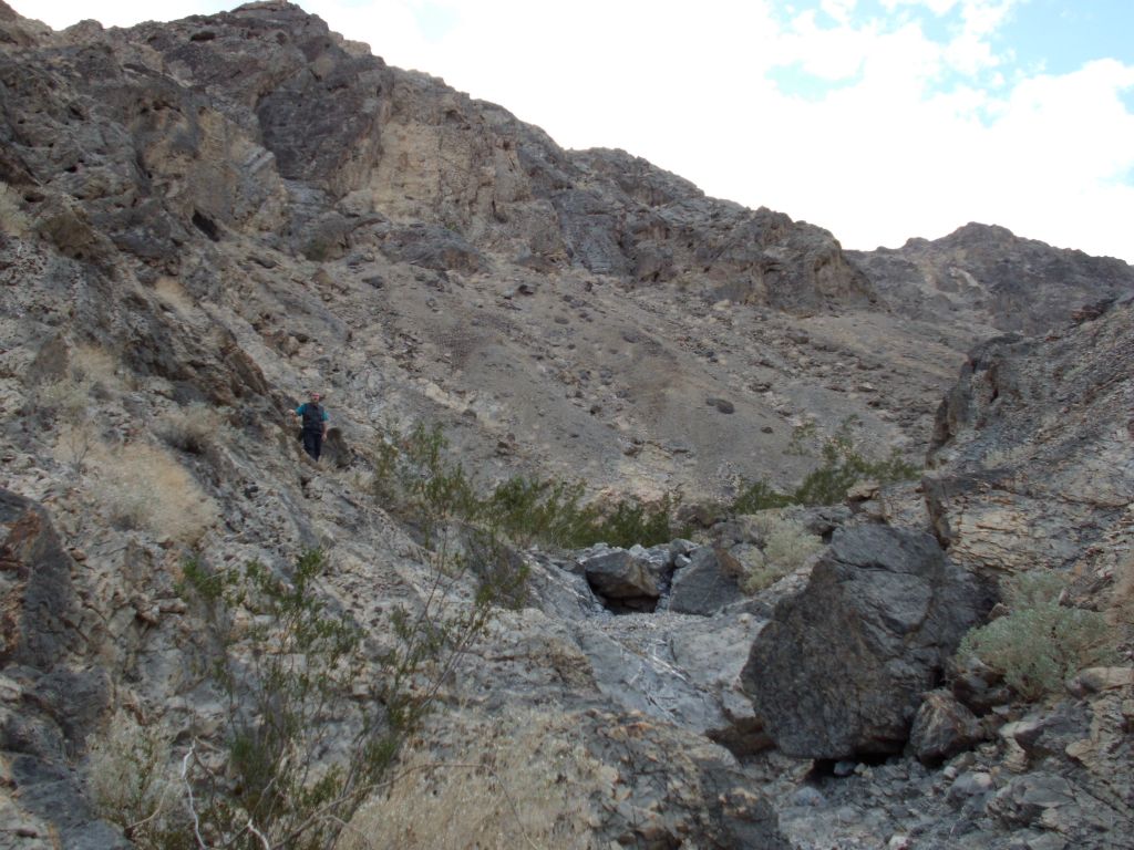 After that short tough climb, we exited the gorge and the canyon opened up a bit: