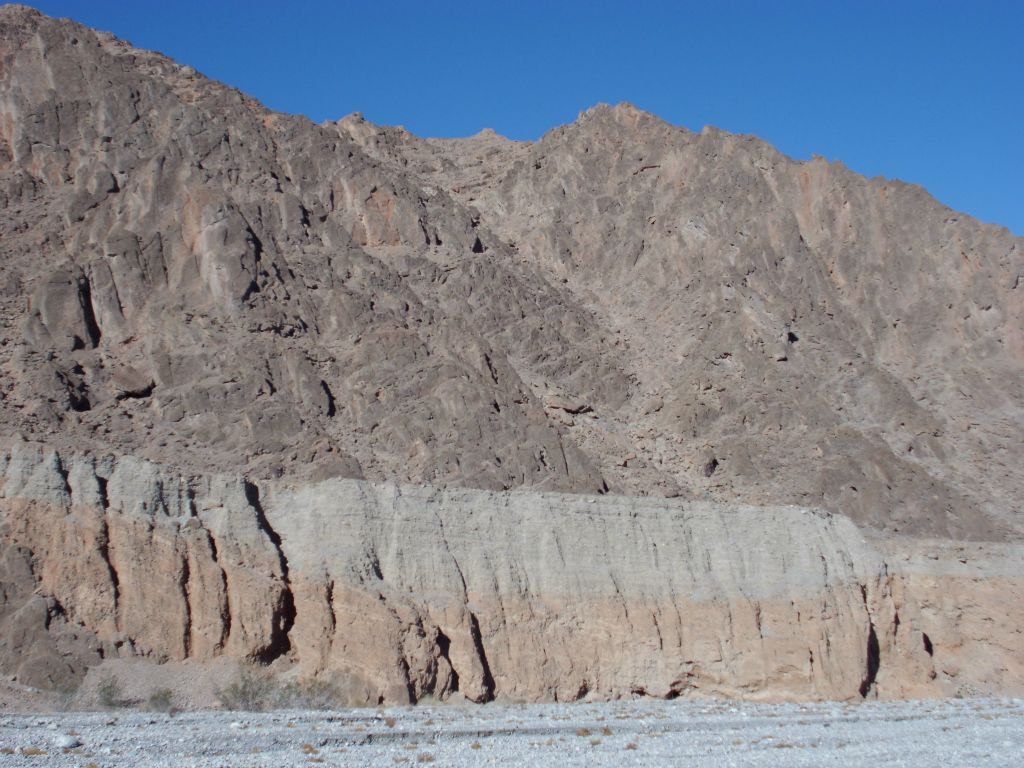 Colorful fluted mud cliffs on display: