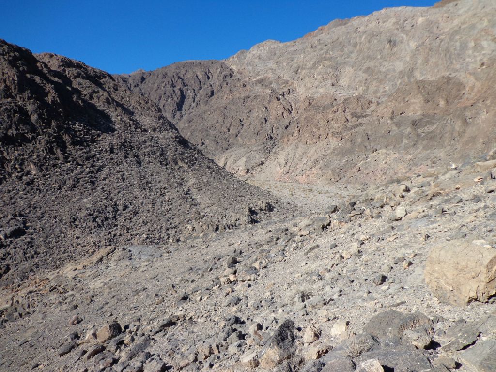 But 30 minutes or so later, we found our way up to the ridge and are now looking over the other side: