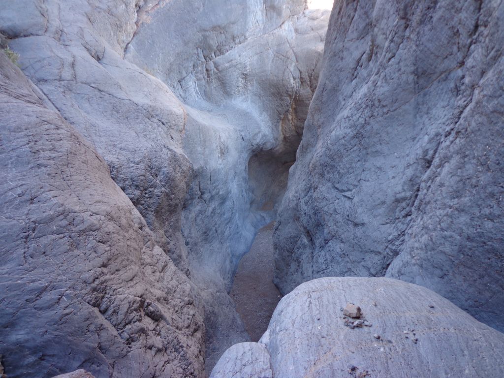Looking over the edge, we could see some spectacular slot narrows: