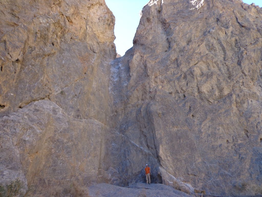 A picture of Steve at the base of the 2nd dry fall: