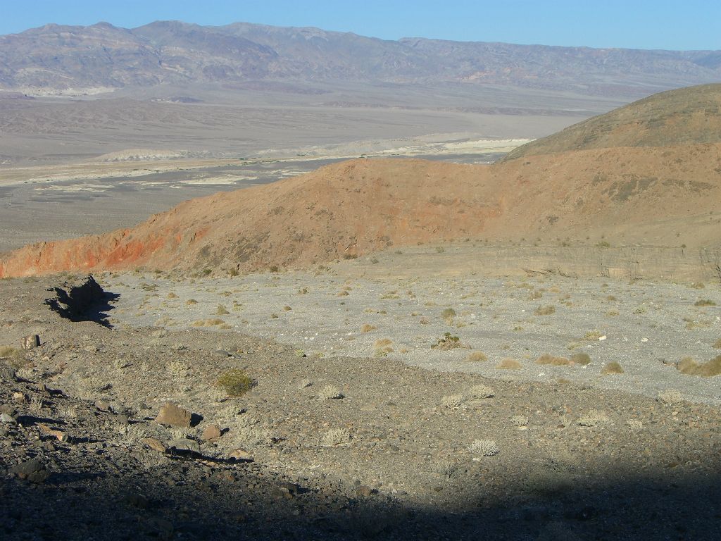 After climbing about 1,200 feet in elevation, this is the first view into the wash of Little Bridge Canyon: