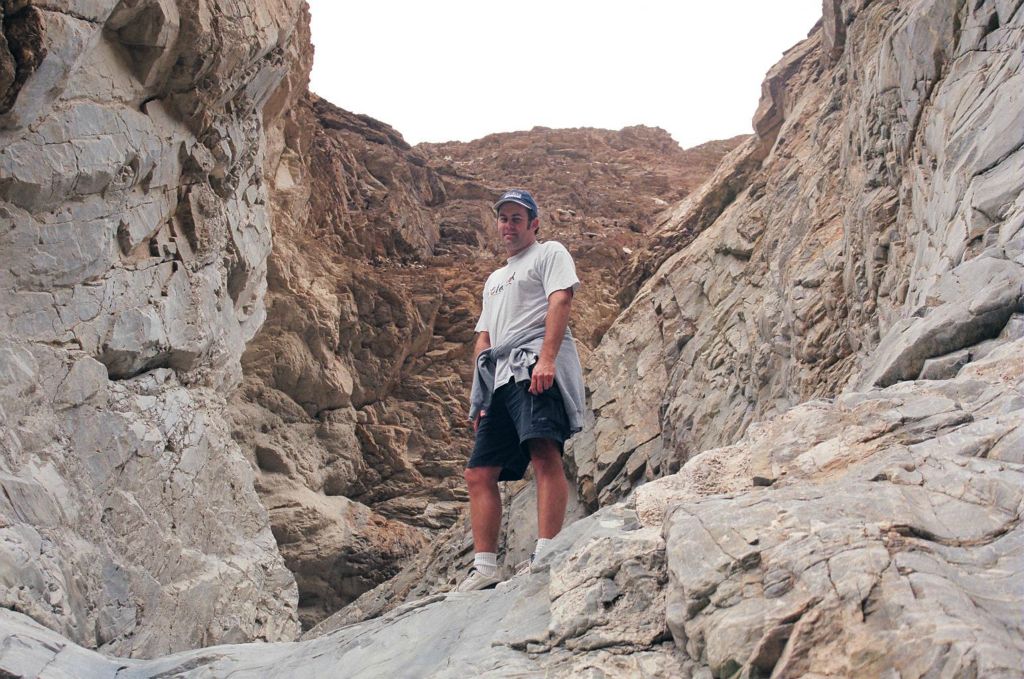 Steve enjoying the easy climb and then stopping for a picture:
